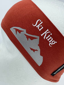 Stirnband orangetöne mit dem Schriftzug: Ski King, "Erwachsene"