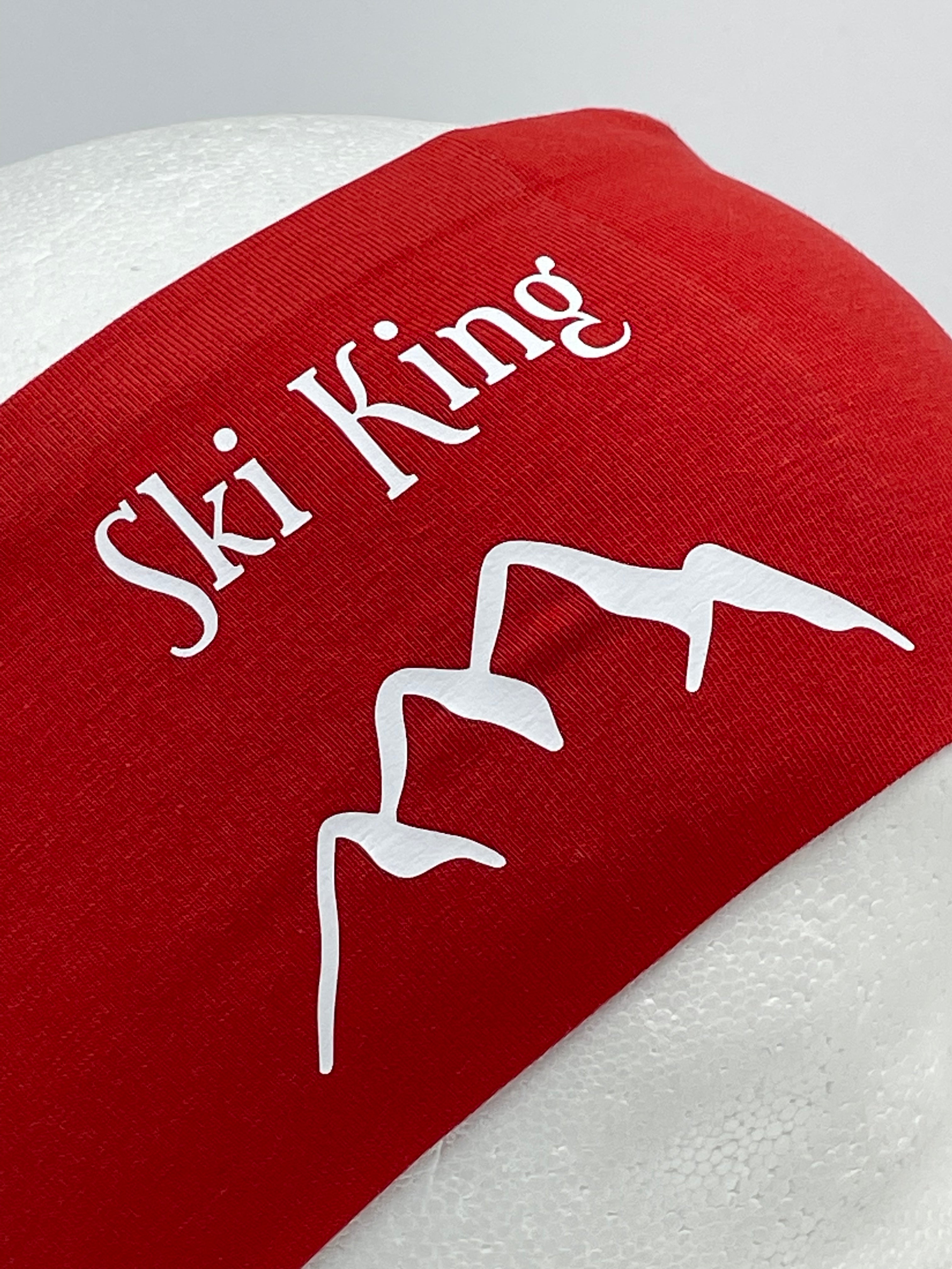 Stirnband rottöne mit dem Schriftzug: Ski King,"Erwachsene"