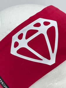 Stirnband rottöne mit dem Bild von einem Diamanten, "Erwachsene"