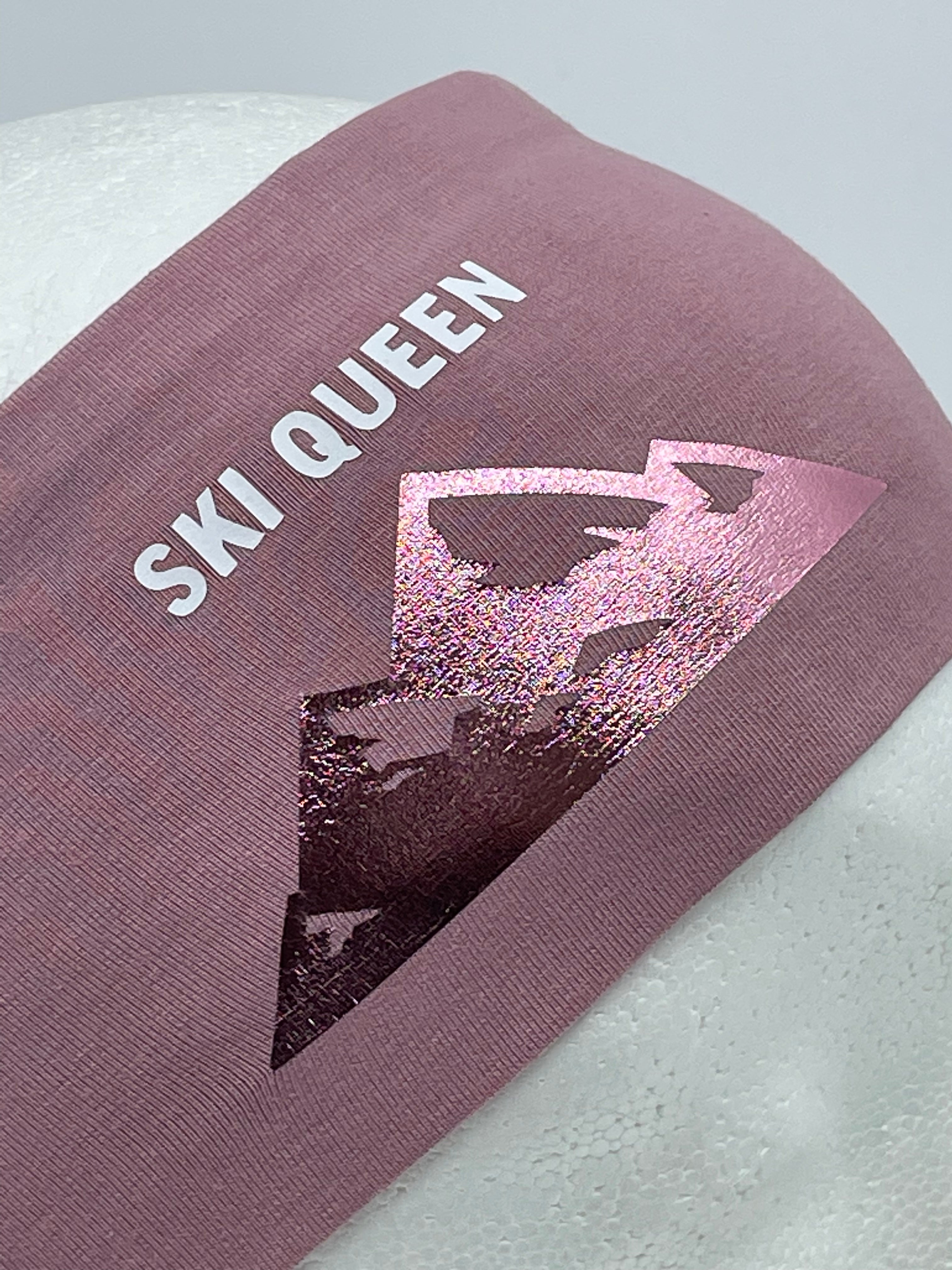 Stirnband rottöne mit dem Schriftzug: Ski Queen, "Erwachsene"